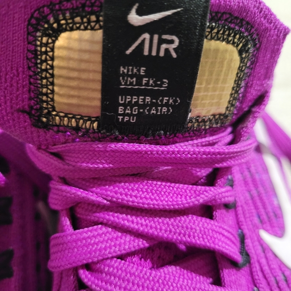 Nike Wmns Air VaporMax Flyknit 3 sneakers in "Vivid Purple" Size 8 - Picture 6 of 9